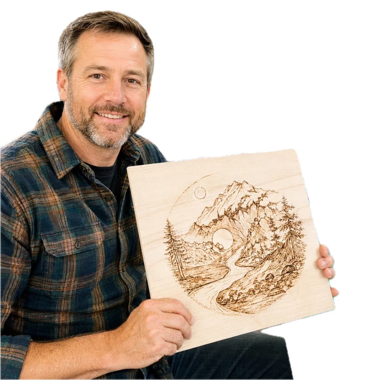 Jake, Fire Needle founder and wood burning artist