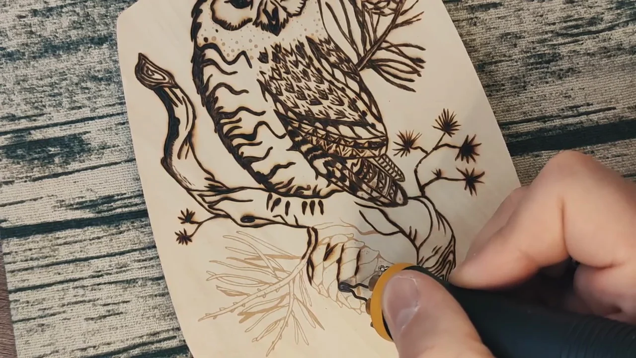 Burning a decorative border pattern