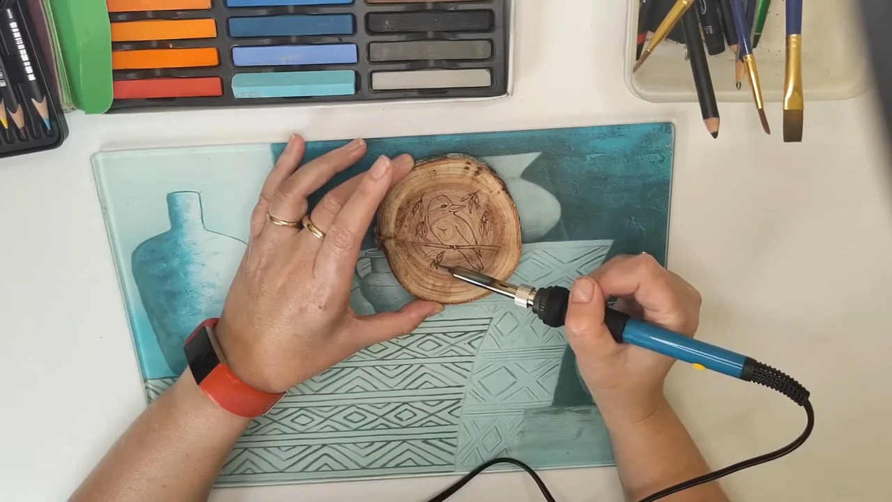 Burning a wood-slice project